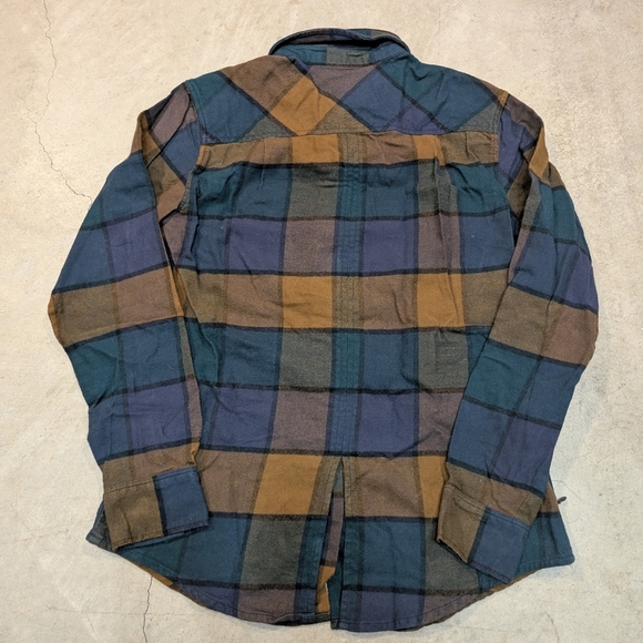 Outdoor Research Women's XL Sandpoint Flannel Plaid Blue Orange - Picture 5 of 7